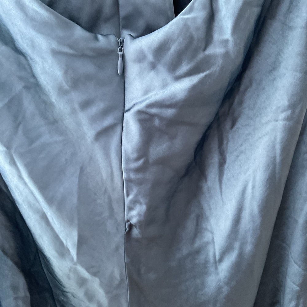 Lulus Exceptional Status Blue Halter Backless Slip Satin Tie-Neck Midi Dress NWT - Picture 10 of 15